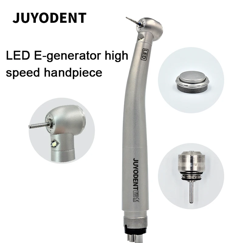 

Dental Handpiece LED E-generator Push Button High Speed Air Turbine Triple Water Spray Hand piece