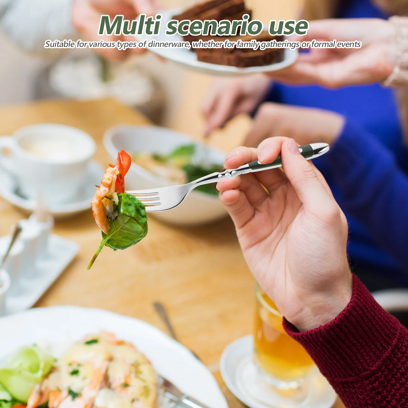 Silverware Cake Fork Stainless Steel Dessert Fruit Fork Reusable Four Prong Salad Forks for Party Home Cake Forks