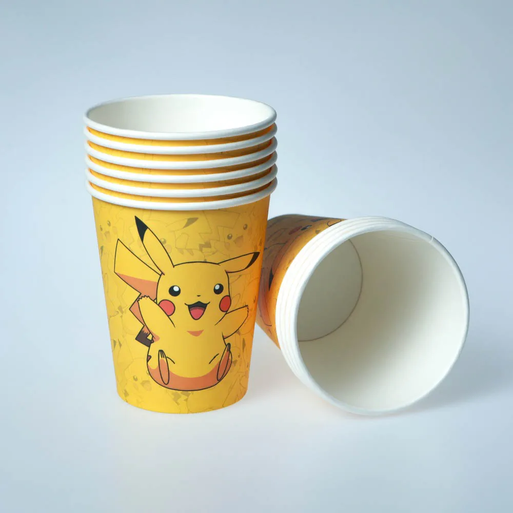 60 Stück Pokémon Tischgeschirr Pikachu Geburtstagsdekoration Einwegbecher Teller Servietten Alles Gute zum Geburtstag Babyparty-Zubehör Spielzeug – Detail 6