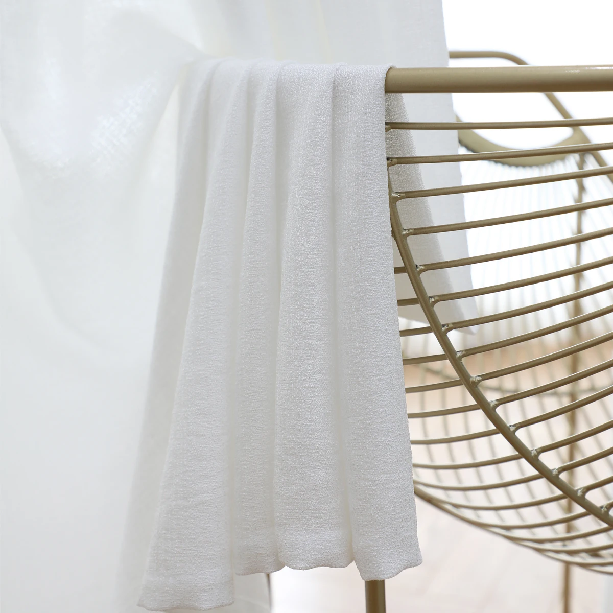 

1PCS Simple White Tulle Modern Curtains Hemp Yarn Opaque For Living Room Window Solid Color Bedroom Drapes