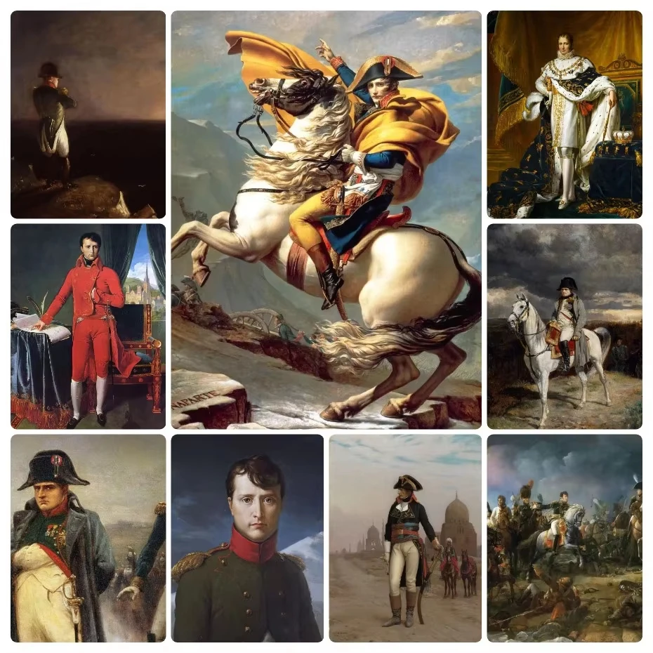 5D DIY Diamant-Malerei-Set Napoleon Bonaparte Porträt Klassische Kunst Mosaik Strass Wanddekoration Geschenk für Zuhause Wohnzimmer