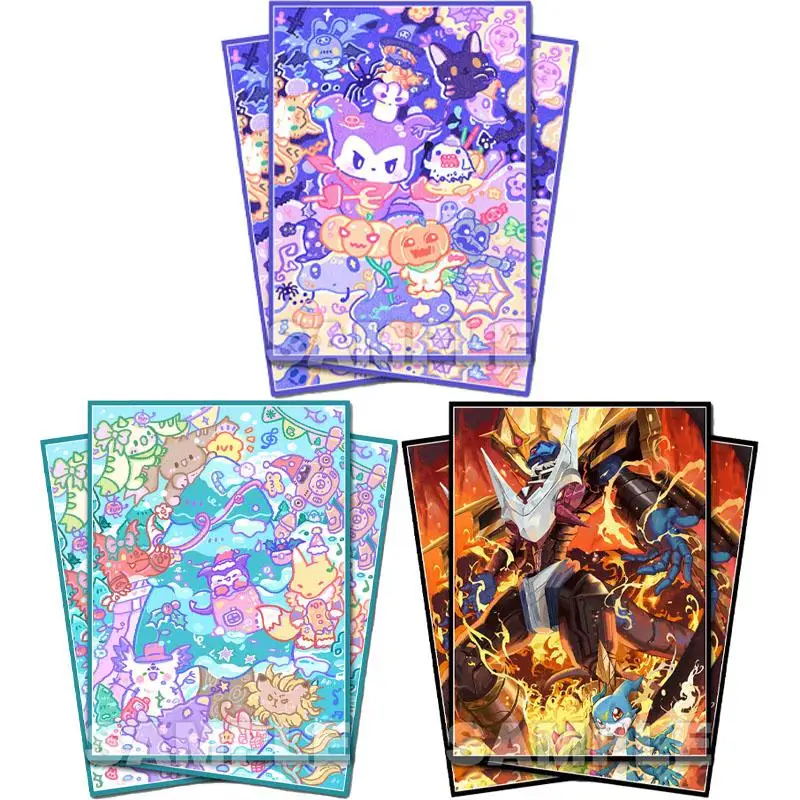 

60pcs/set Digimon Adventure Christmas Q version DTCG PTCG Anime and Game Collection Card Protective Cover Gift Toy 67*92mm