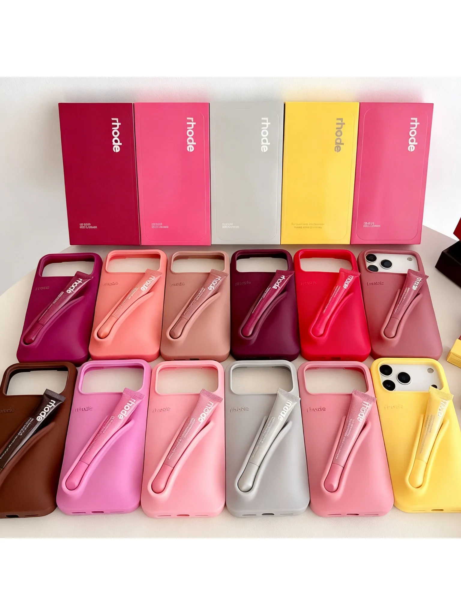 Hot Merk Lemontini Telefoon Case voor IPhone 11 12 13 14 15 16 Pro Max Plus 17 Air Make-up Lipgloss Siliconen Cover met Lip Glazuur - afbeelding 2