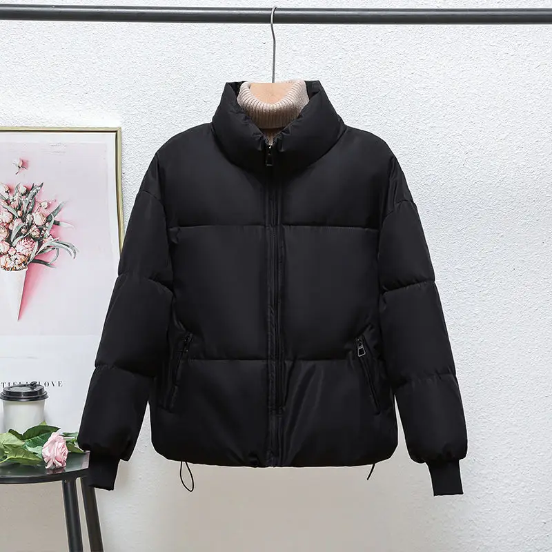 2024 Autumn Winter New Parkas Women Coat Jacket Keep Warm Puffer Jacket Stand Collar Harajuku Loose Black Beige Khaki Outwear