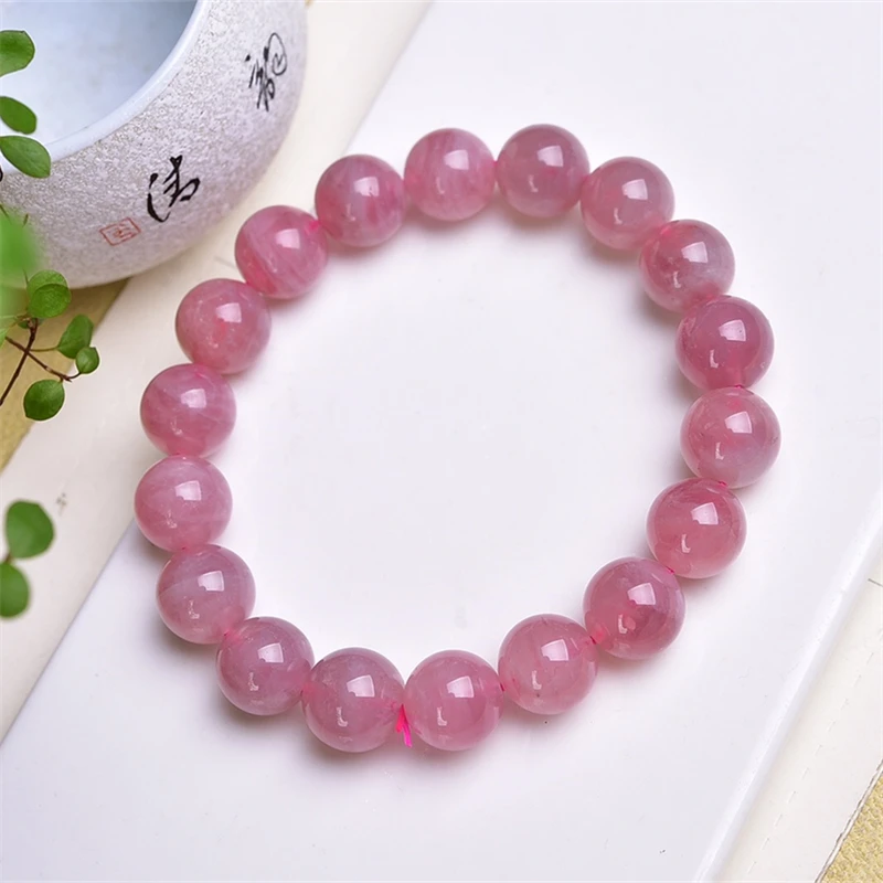 9MM Natural Purple Rose Quartz Bracelet Charms Handmade Fortune Energy Bangle Mineral Woman Amulet Jewelry Gift 1PCS