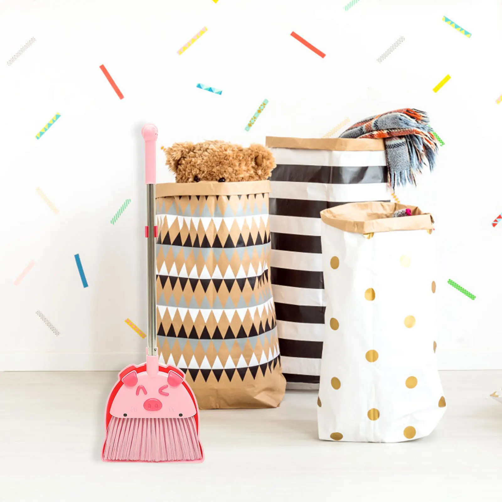 1 ensemble de balai et pelle à poussière pour enfants, outil de nettoyage ménager ergonomique et Durable pour les tout-petits, jeu de simulation, petits accessoires de nettoyage