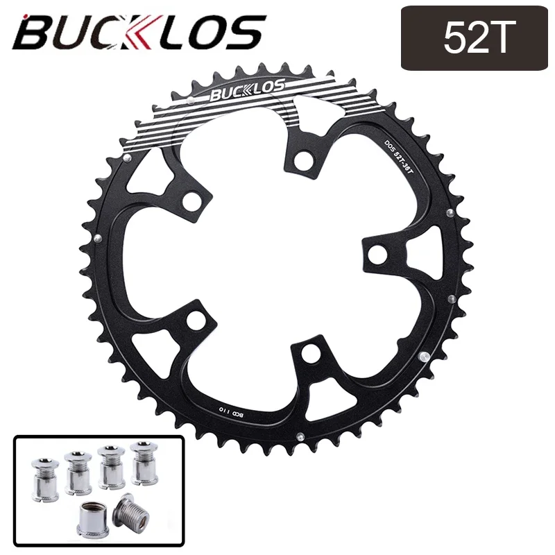 BUCKLOS Rennrad Kettenblatt 110 BCD Kettenblatt 4 Loch 5 Loch 34/36/39/50/52/53T Kettenblatt Double Speed Rennrad Krone