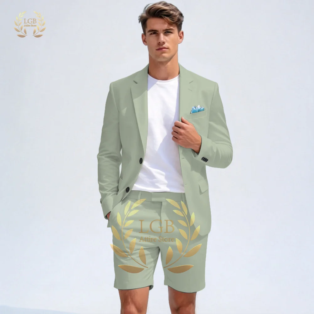 ชุดสูทผู้ชายสีเบจ 2 ชิ้น ทรงสล - Men Formal Wear Wedding Guest บทวิจารณ์และราคา