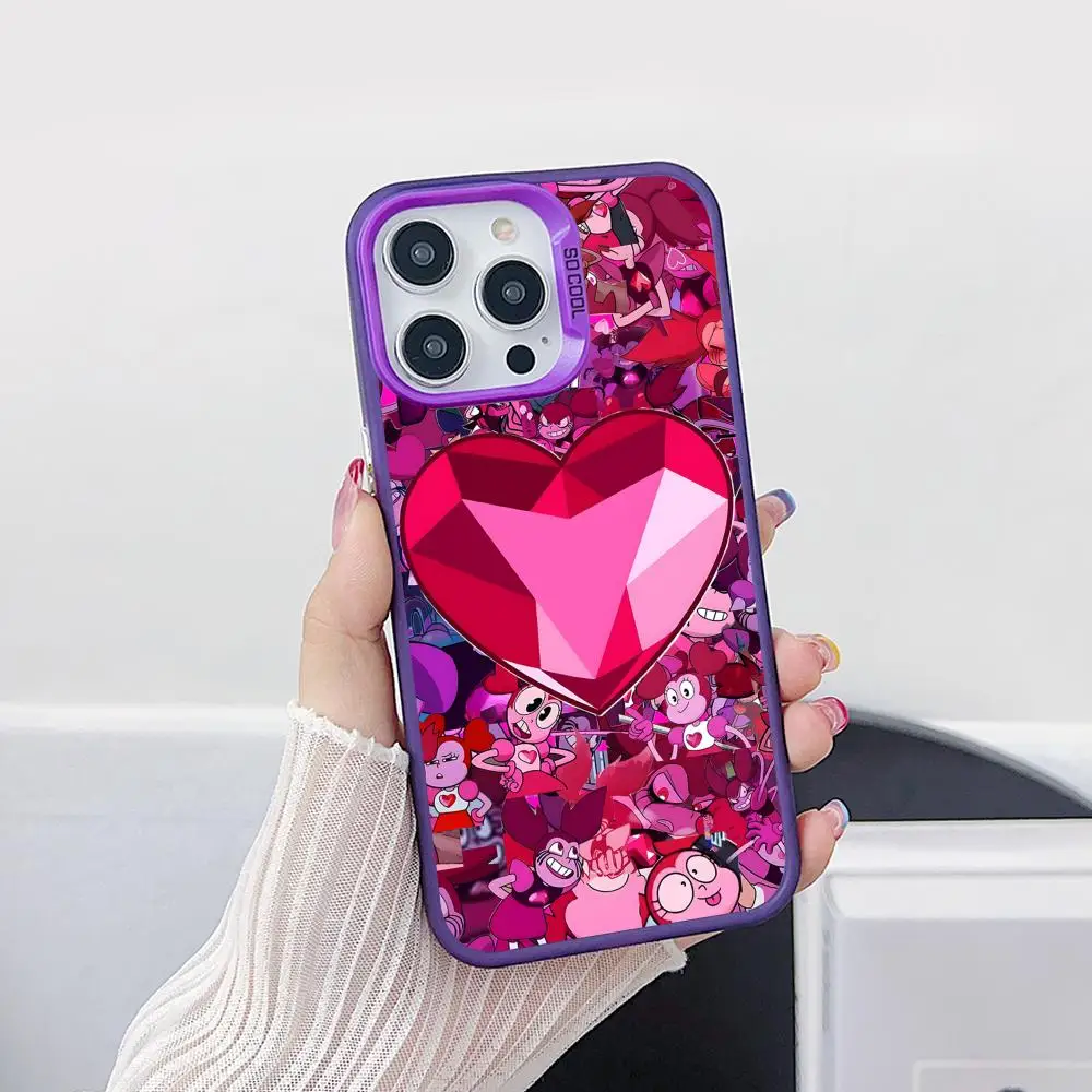 

Steven Universe Spinel Phone Case for iPhone 17 16 15 14 13 12 11 X XR XS Air Pro Max Plus Purple Colorful Silver Cover