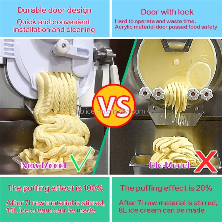 معدات صانع الآيس كريم الصلبة التجارية / آلة الآيس كريم الصلبة جيلاتو / آلة الآيس كريم الصلبة مع CE ETL
