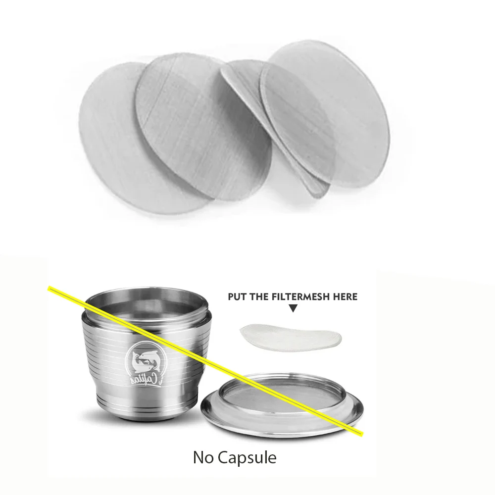 ICafilas5/10pcs Nespresso Thin Filters More Mesh Better Filtering Fit For Stainless Steel Reusble Nespresso Coffee Capsules