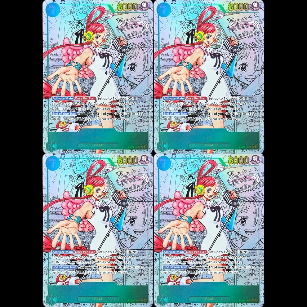 4PCS One Piece English OPCG Uta Uta EB03-061 Character Rare Foil Texture Proxy Game Cards Collection Toy Gitf Cards high quality