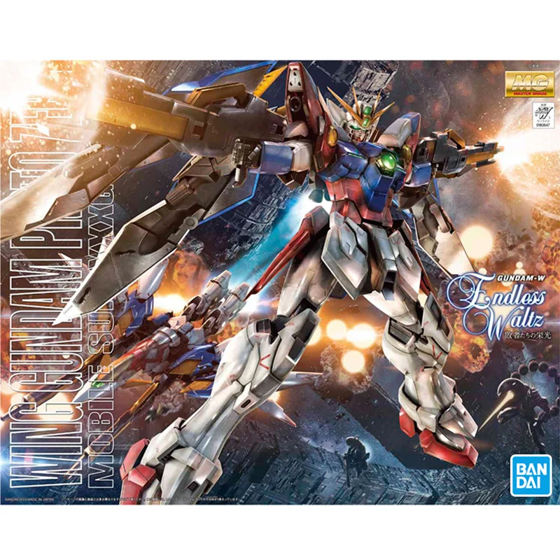 Original Genuine Bandai Anime WING GUNDAM PROTO ZERO MG 1/100 Assembly Model Toys Action Figure Gifts Collectible Ornaments Kids