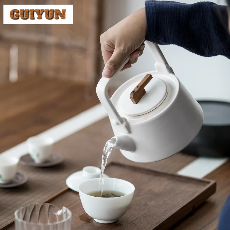 Big-capacity Ceramic Water Pot Electric Ceramic Stove Tea Maker Kettle Boiling Water Lifting Handle Pot Household Kung Fu Teaset