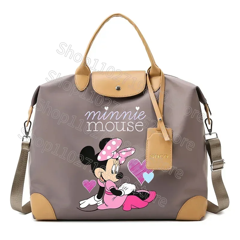 Minnie Mickey Mouse Travel Bags Disney Carry on Luggage Anime Movie Character Pattern Watertight Large Capacity Handbag Gifts