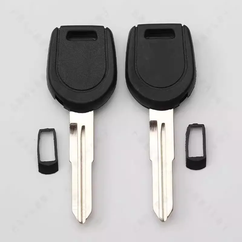 for Mitsubishi key shell boutique car key blank right slot rubber handle straight plate with chip slot auxiliary key shell