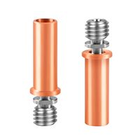 2PCS All Metal Smooth TC4 Titanium Alloy Copper Plated V5 AC Throat Nozzle for Anycubic I3 Mega S, Chiron, Vyper 3D Printers