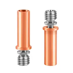 2PCS All Metal Smooth TC4 Titanium Alloy Copper Plated V5 AC Throat Nozzle for Anycubic I3 Mega S, Chiron, Vyper 3D Printers