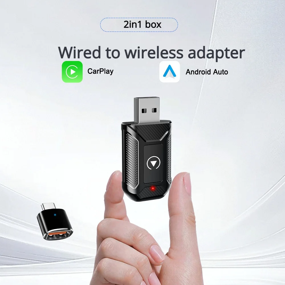 

2в1 Nired to Wireless CarPlay Box to полноэкранный Android Smart Car Interconnection Box-адаптер совместим с 99% автомобилями