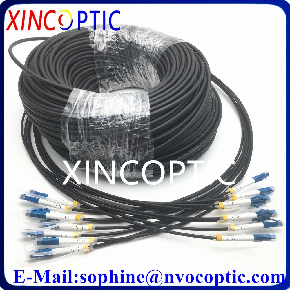 Imagem -02 - Single Mode Blindado Patch Cord Cabo de Fibra Óptica Jumper Núcleo 150m sm G652d G657a Lszh Preto sc lc fc Vertentes