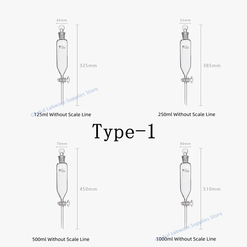 1Pcs/Lot Cylindrical separatory funnel, Graduated cylindrical separatory funnel,Constant pressure separating funnel