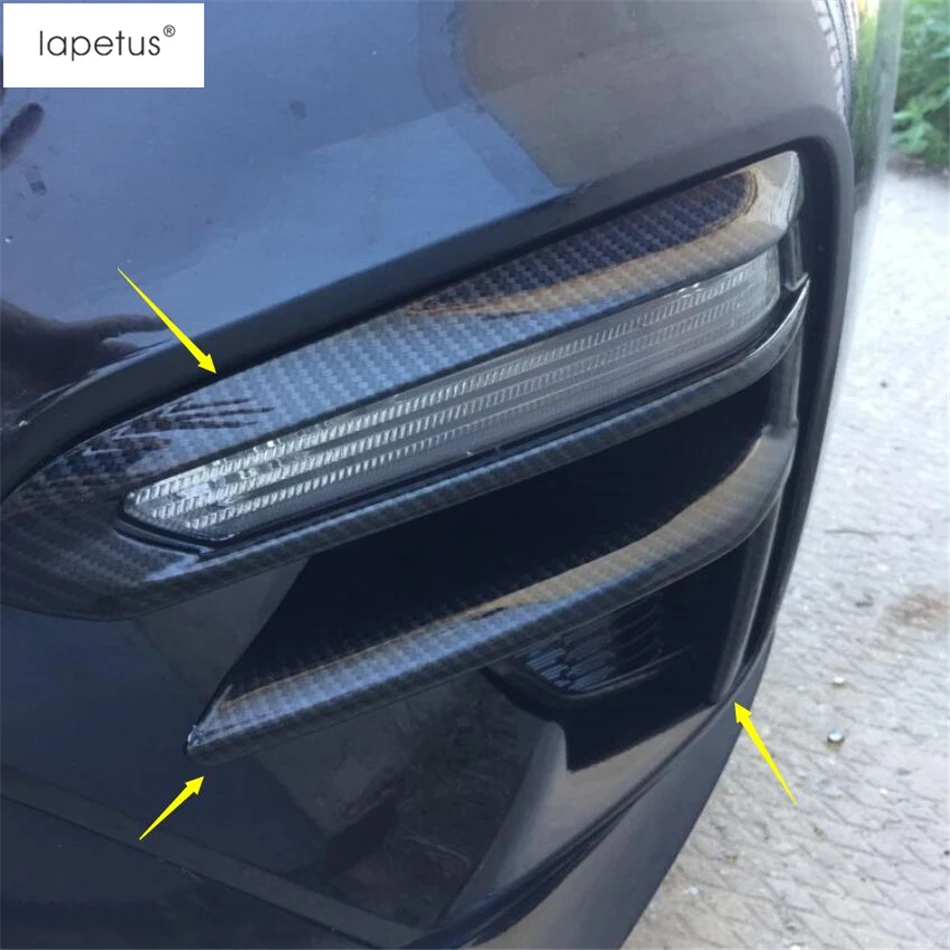 Front Bumper Fog Light Lamp Eyebrow Decoration Cover Trim For Kia Forte / Cerato / K3 2019 - 2021 ABS Carbon Fiber Accessories