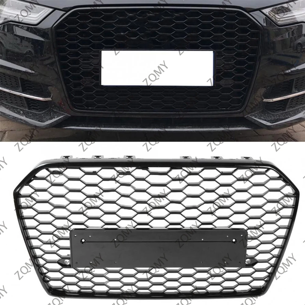 

With/Logo For Audi A6/A6L/S6 2016 2017 2018 Car Front Bumper Grille Centre Panel Styling Upper Grill (Modify For RS6 style)