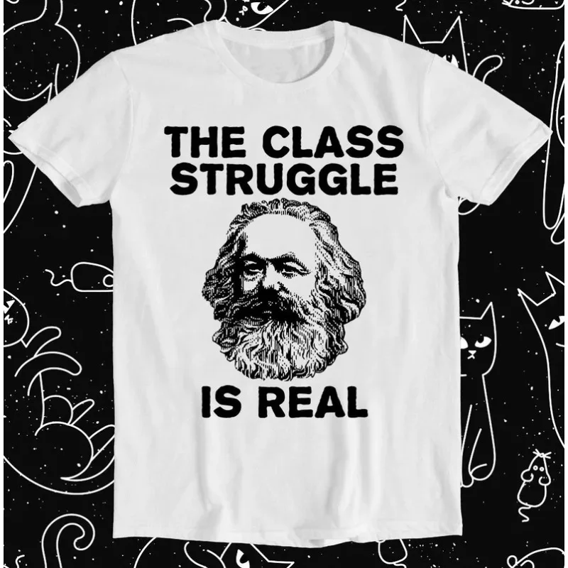 تي شيرت The Class Struggle Is Real تي شيرت ميمي الشيوعي المضحك الذي يتميز بـ كارل ماركس، وهو هدية فريدة لعشاق النظرية