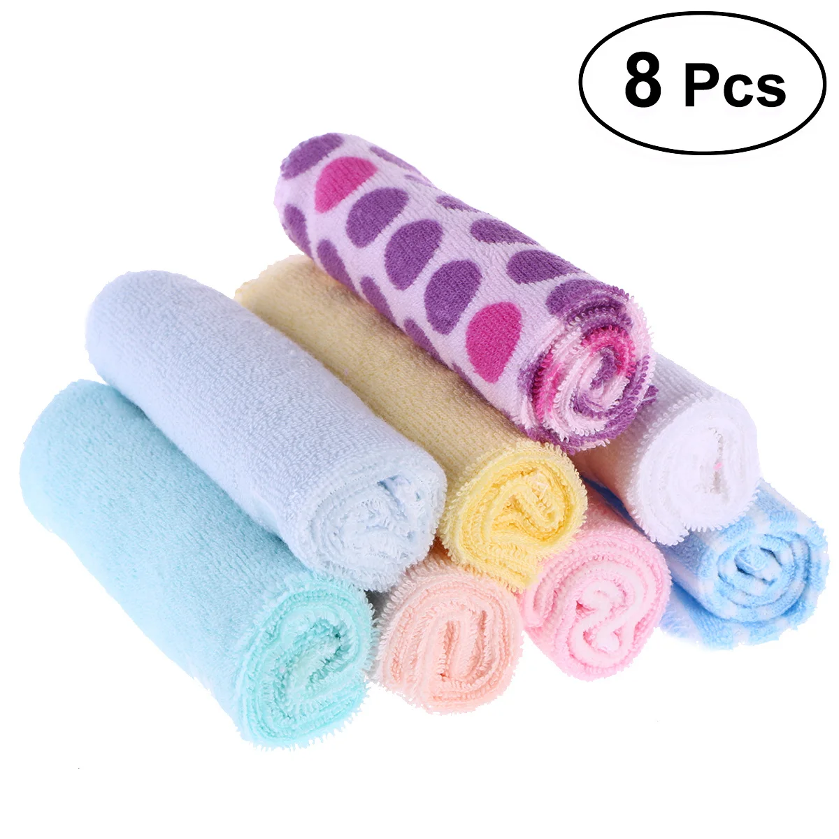 8 Buah Handuk Wajah Bayi Katun Lembut Pencuci Tangan Bayi Tisu Mandi Handuk Menyusui Warna Acak Mudah Menyerap