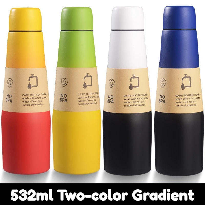 

High-Value 304 Stainless Steel Vacuum Insulated Bottle Large Capacity Portable Sports Water Bottle Cola Shape Design