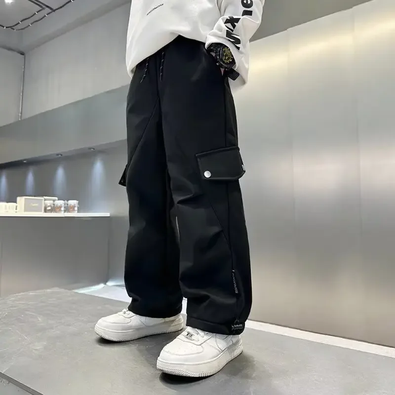 

Новые детские свободные брюки Брюки для мальчиков Детская одежда Весенне-осенние новые водонепроницаемые и грязеотталкивающие рабочие брюки для мальчиков