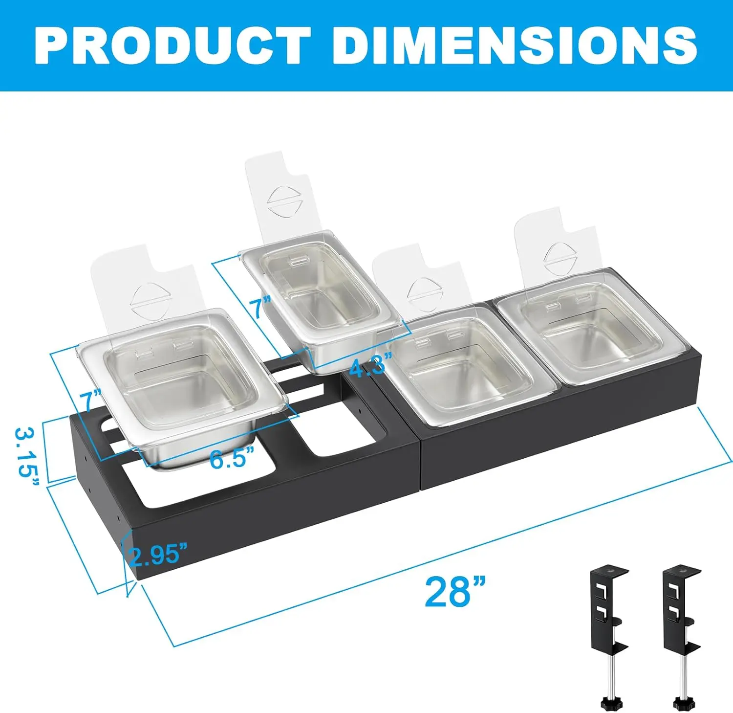 محطة توب بيتزا لطاولة حامل إعداد الشواية، حاويات بهار مع أغطية شفافة لملحقات عربة فرن البيتزا، تخفيضات كبيرة