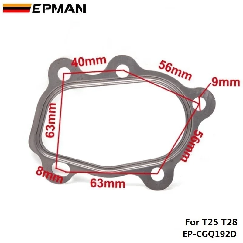 EPMAN 10PCS/LOT for T25 T28 Turbocharger Gasket Fitting for Turbo GT25 5 Bolt EP-CGQ192D