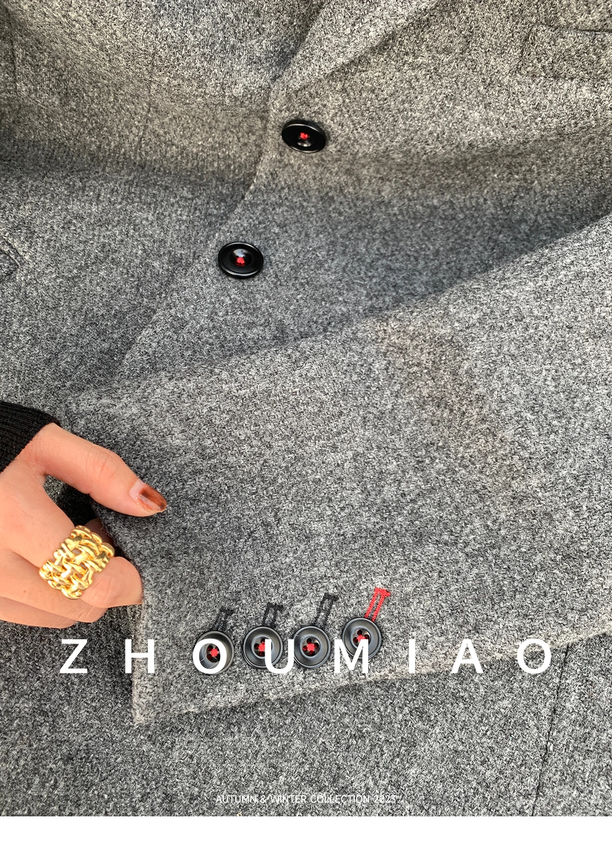 Allingentle Dark Grey Woolen Blazer Elegant Suit Jacket for Business Party  Office Work Outfits Customize