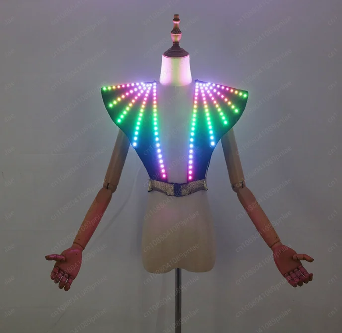 

Светодиодный женский жилет, одежда для сценических выступлений Gogo, флуоресцентная одежда для KTV на ежегодные встречи, создающая атмосферу