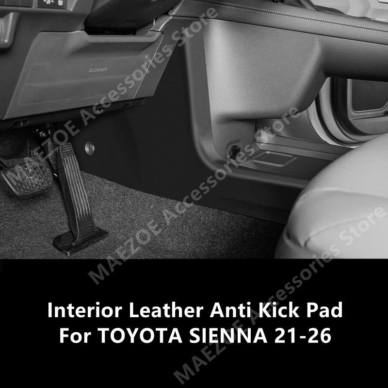 For TOYOTA SIENNA 21-26 Interior Leather Anti Kick Pad,Car Interior Decoration Modification Protection Accessories Refit
