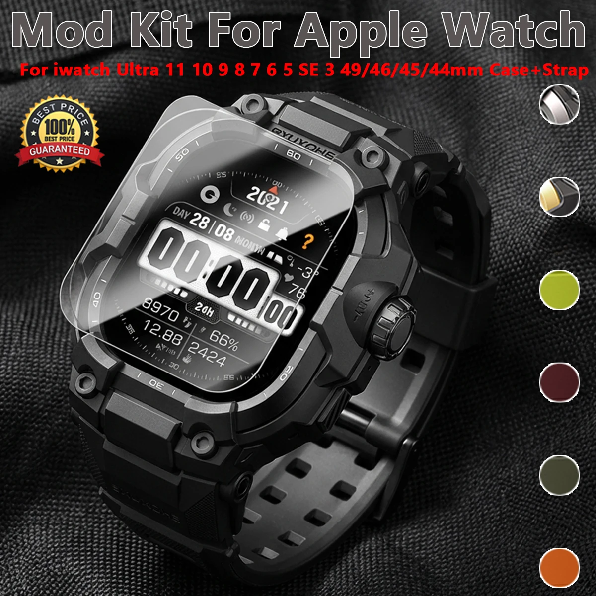 

ремешок + чехол для Apple Watch Ultra 3 2 ремешка 49 мм 46 мм 45 мм 44 мм Тактический браслет Металлический чехол Correa iwatch 11 10 9 8 7 6 5 SE 3