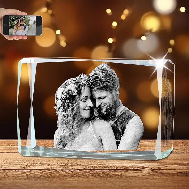 

3D Crystal Photo, Personalized Gifts for Women, Wife, Men, Mom, Dad, Her, Him, Customized Gifts For Mother's Day, Birthday, Xmas