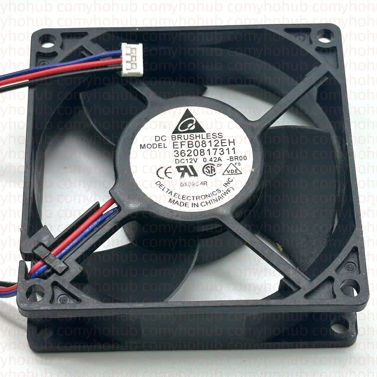 

Delta Electronics EFB0812EH BR00 DC 12V 0.42A 80x80x25mm 3-Wire Server Cooling Fan