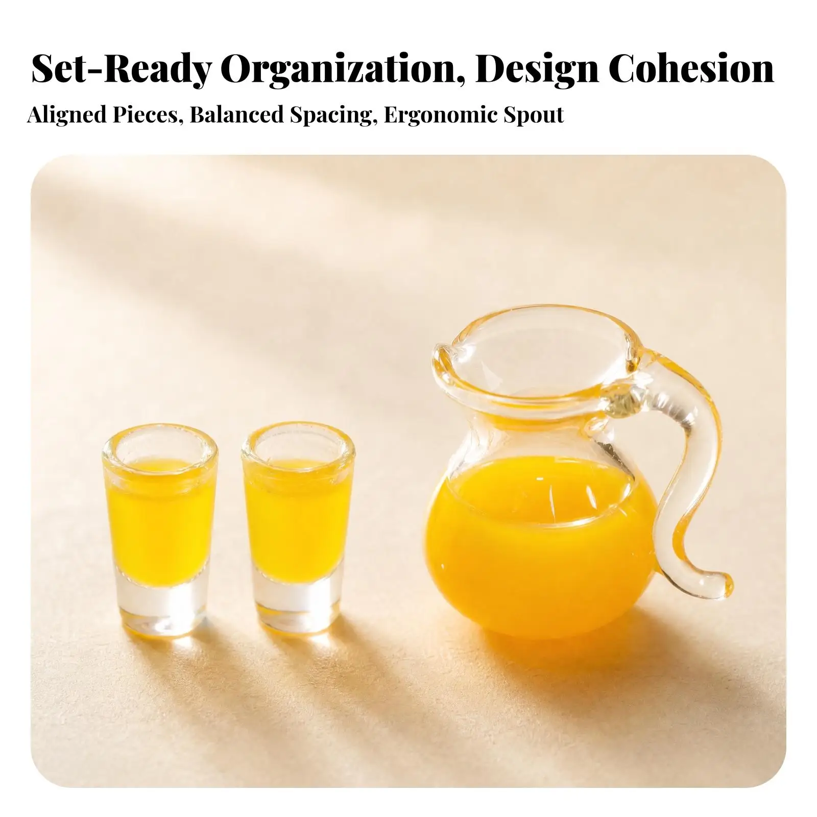 6x3 Pieces Dollhouse Drink Set with Two Glasses Transparent Miniature Food Scene Beverage Prop Set Authentic for Diorama