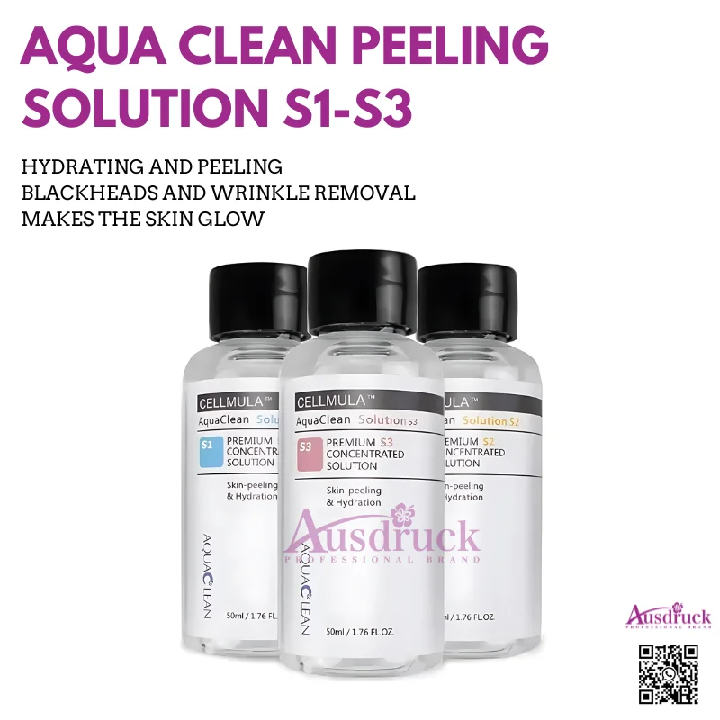 Aqua Clean Peeling Solution S1-S3 By Cellmula – Hydrating, Peeling, Blackhead and Wrinkle Removal for Radiant Skin