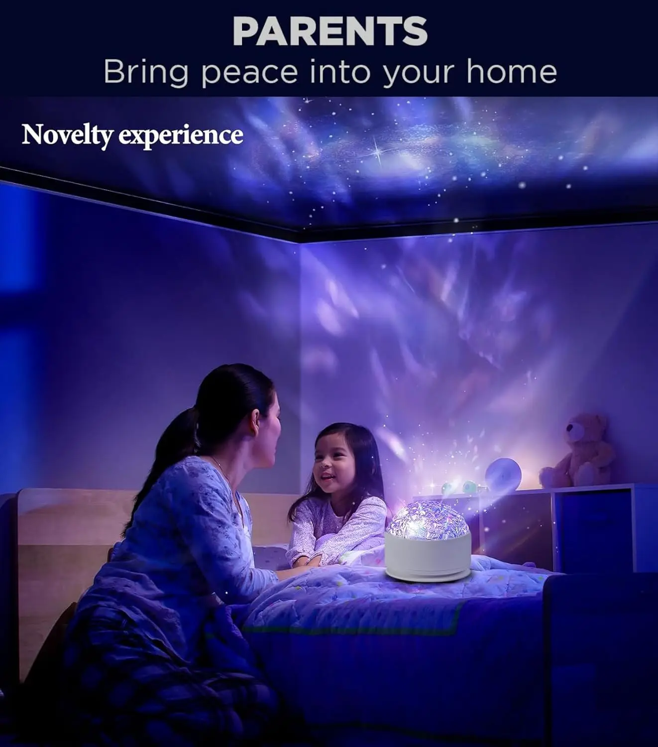 2 in 1 Northern Lights Projector, 16 Color Aurora Night Light Projector,Remote Galaxy Light Projector,USB Recharge Ocean Wave Projector for Playroom Birthday Kids Teen Gift (Aurora & Wave)