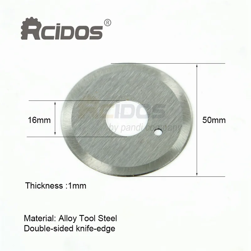 RCIDOS 50x16x1.0MM Leather Slitting Machine Round Blade,Vegetable Tanned Leather Slicer Knife,Slitter Parts,Plastic Roll Holder