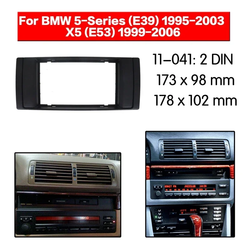 New-DIN Car Fascia Stereo Auto Radio Frame Mount For -BMW 5 Series E39 X5 E53 1995-2003 Trim Install Panel Kit Bezel Plate