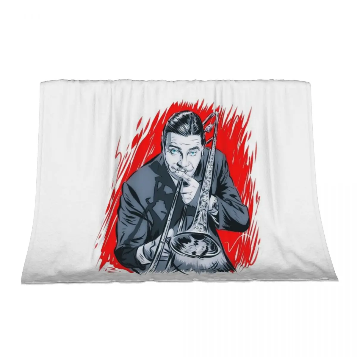 

Jack Teagarden - An illustration by Paul Cemmick Throw Blanket Bed linens Comforter Weighted Baby Blankets