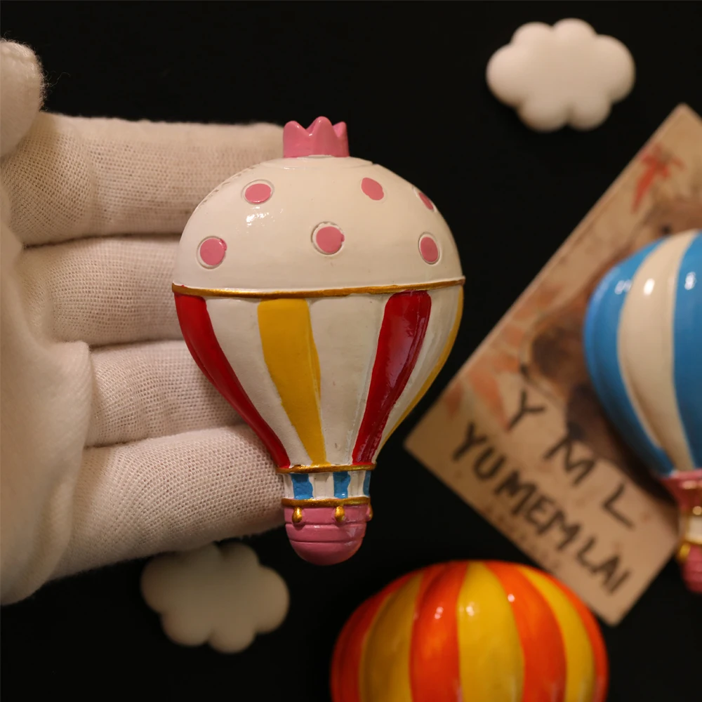 2 Pieces/Set, Refrigerator Magnets, Magnets, Decorative Magnets, 3D Refrigerator Magnets, Refrigerator Magnet Set, Home Decoration, Refrigerator Decoration, Hot Air Balloon Decoration, Clouds, Gifts