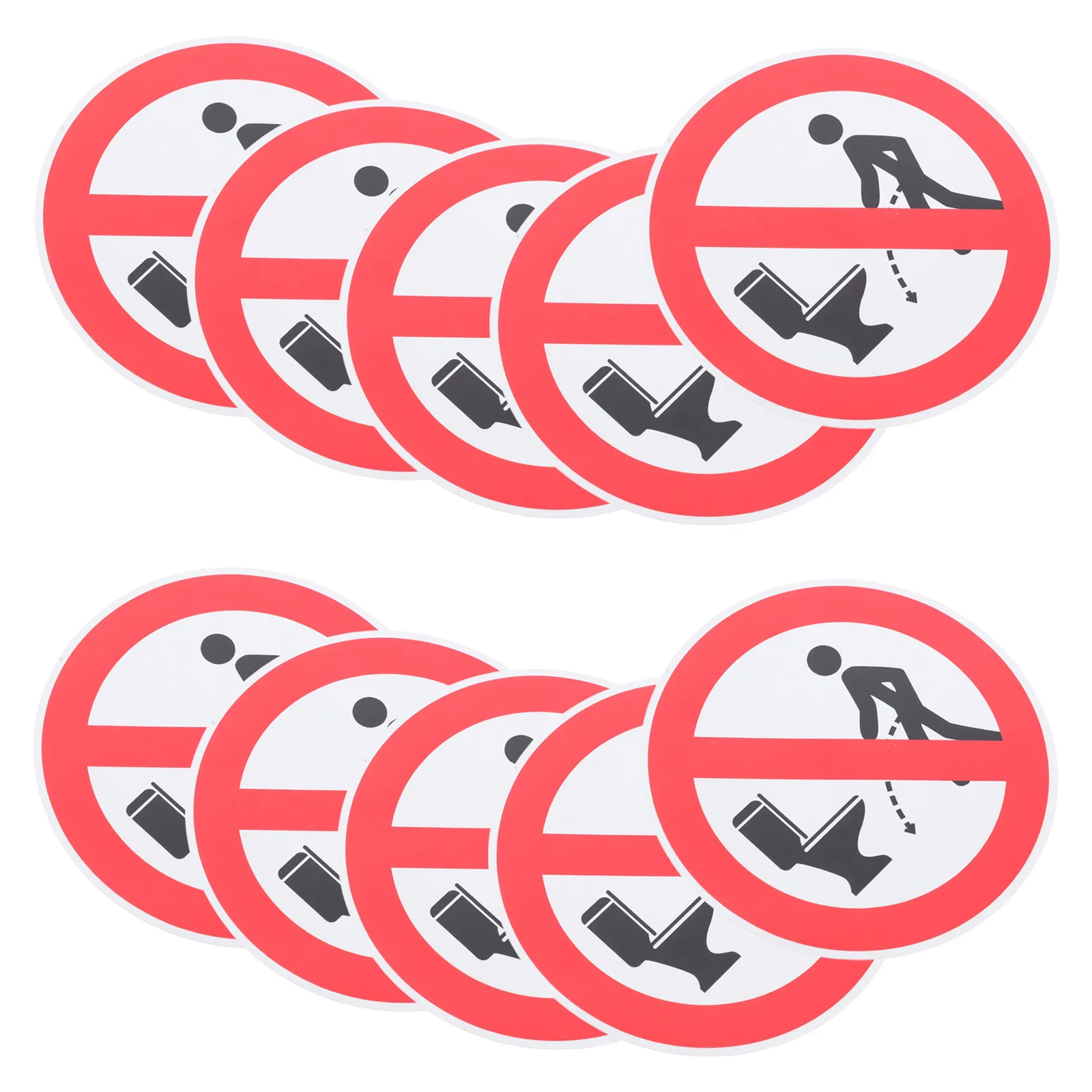 8 قطعة ملصقات الحمام مقاوم للماء بولي كلوريد الفينيل المرحاض علامات المراحيض العامة لا تدفق مناديل تبول الهدف تعزيز النظافة الوعي