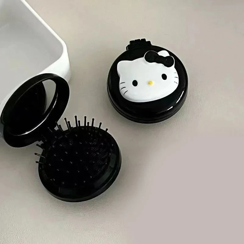 Kawaii Hello Kitty Air Cushion Comb Anime Sanrio Cartoon Kitty Cat Doll Girl Heart Cute Portable Comb Gift For Girl Styling Tool