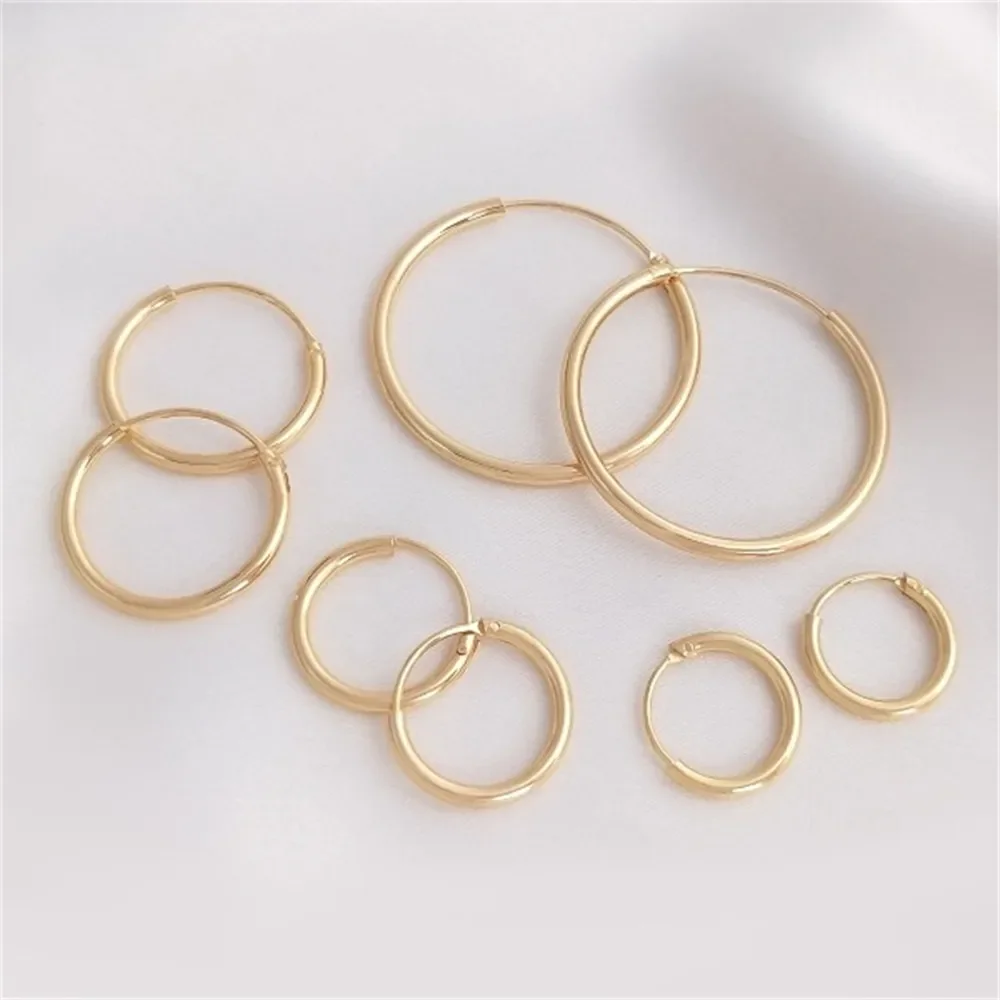 14K-wrapped Gold Ear Rings European American Temperament Earrings Are Thin Circles Ring Ear Buckles Diy Handmade Ear Ornaments