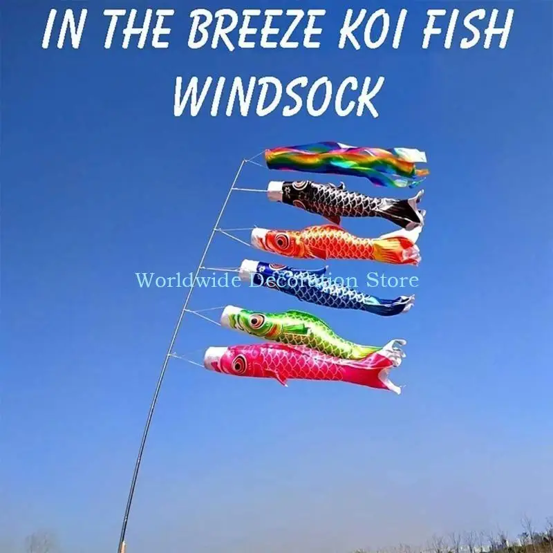 

Q39B Japanese Carp Windsock 5pcs Koinobori Windsocks Fish Flag Set